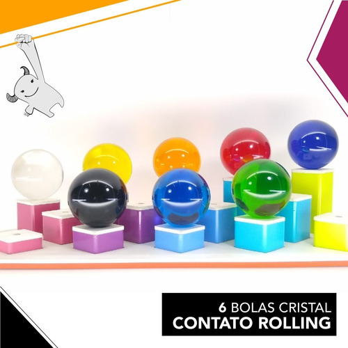 6 Bolas Cristal 70 Mm Para Contato Rolling - Malabares