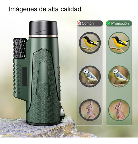 Telescopio Monocular 12x50 Para Caza Observación Viajes Acampada Senderismo Profesional Alta Potencia