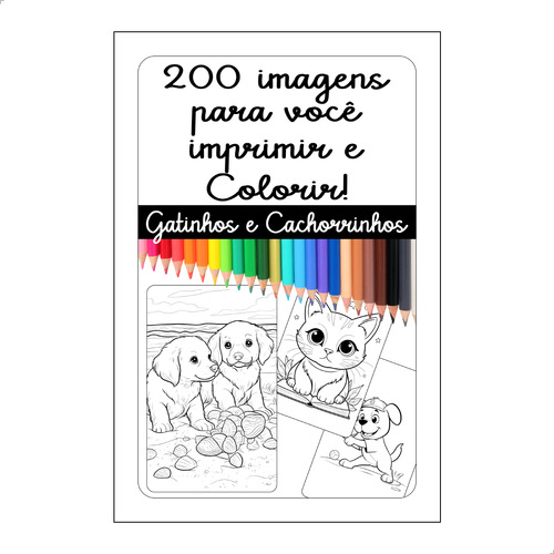 200 Desenhos Para Colorir Em Pdf Só Imprimir Cachorro E Gato