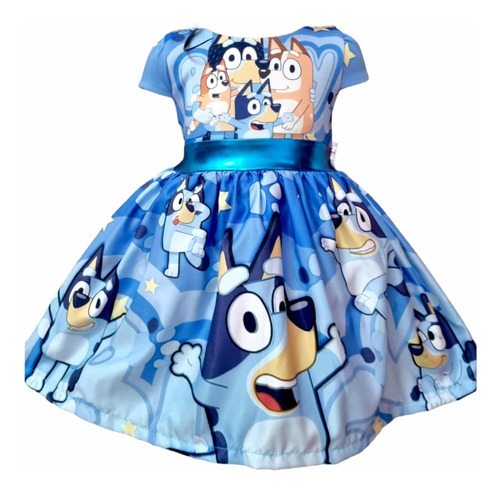 Vestido De Niña Bluey Estampado