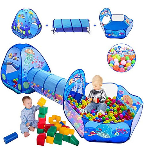 Tienda De Campaña Para Niños 3 En 1 Con Túnel De Juego, Pisc