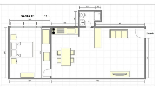 Departamento Av. Santa Fé 3300 · 2 Ambientes - 37m² - Apto Profesional