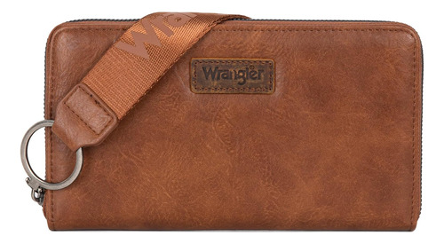 Cartera De Mano Wrangler, De Cuero Vegano, Color Marrón