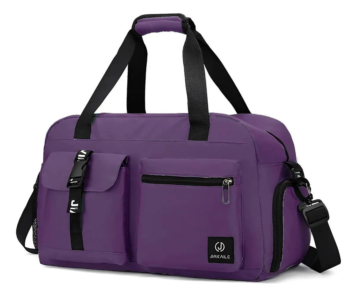 Bolsa Mala Academia Viagem Feminina Fitness Transversal Top Cor Roxo