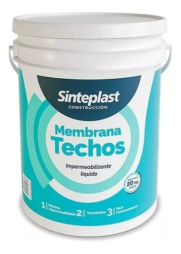 Pintura Membrana Techos Sinteplast Construccion 20 Kg