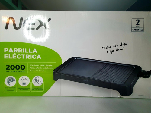 Parrilla Plancha Eléctrica Antiaderente Indicador Led 2000w