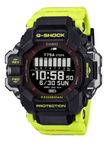 Reloj Casio G-shock Mudman Gpr-h1000ry-1a9 Caballero Correa Amarillo Bisel Negro Fondo Negro