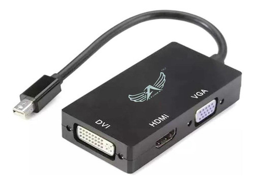 Adaptador 3x1 Mini Displayport P Dvi Vga Hdmi Au 8808 Preto