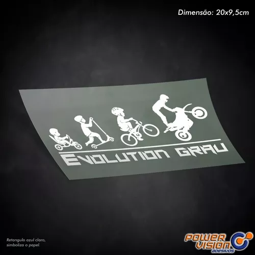 Adesivo Evolução do Grau Moto Carro Corte Evolution Empinar Raspar