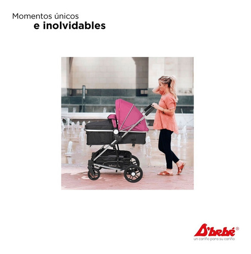Carriola De Bebe Crown Portabebe Base De Carro Bambineto Capacidad de la carriola Individual Color Negro Color del chasis Plateado