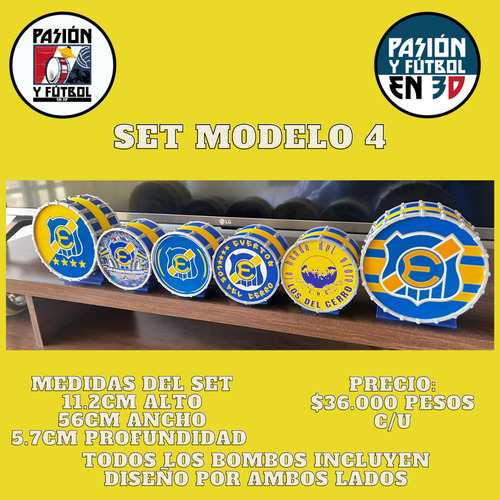Set Bombos Everton En Miniatura Personalizable 3d