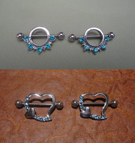 [nuevos] Pack 2 Pares Joyas Piercing Pezón Nipple