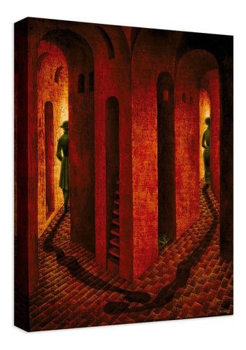 Cuadro Decorativo Canvas Coleccion Remedios Varo 60x45 Color La Despedida Armazón Natural