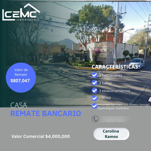 Casa En Remate Bancario En Colonia Santiago Tepalcatlalpan, Xochimilco