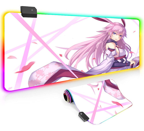 Alfombrilla Mouse Anime Japon Sakura Rosa Rgb Para Juego Xl