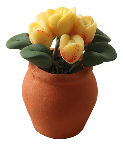 Mini Casa De Muñecas Modelo De Flor En Maceta Bonsái