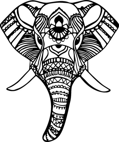 Cuadro Elefante Mandala Trompa  - L36 Mdf Grande