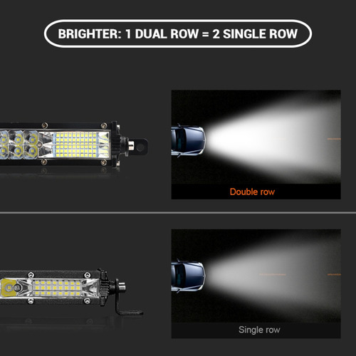 Barra De Luz Led Ultra Delgada De Doble Fila De 20 Pulgadas,