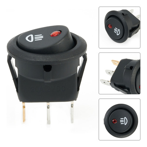 Interruptor De Luz Antiniebla Led Rojo De 12 V Para Coche, F