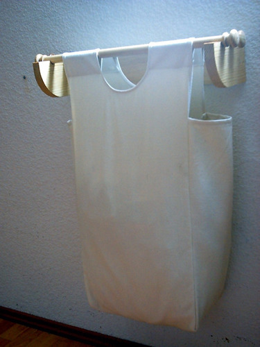 Imagen 7 de 8 de Organizador Colgante Para Ropa En Madera Y Loneta