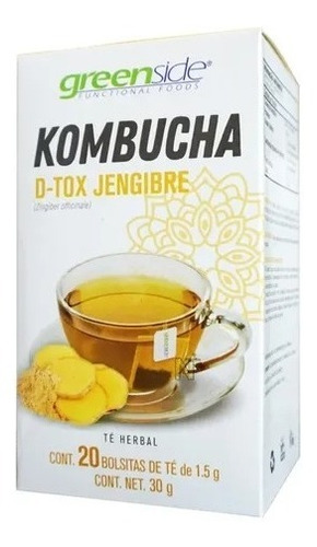 Greenside Kombucha D-tox Jengibre Caja Con 20 Bolsas Sfn