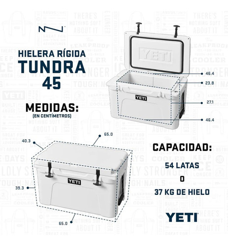Hielera Rigida Marca Yeti Modelo Tundra 45
