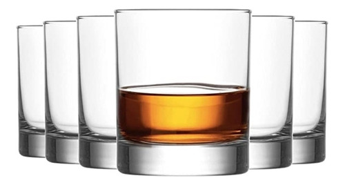 Set De 6 Vasos Bajos Premium Whisky Marca Lav 305cc Vidrio