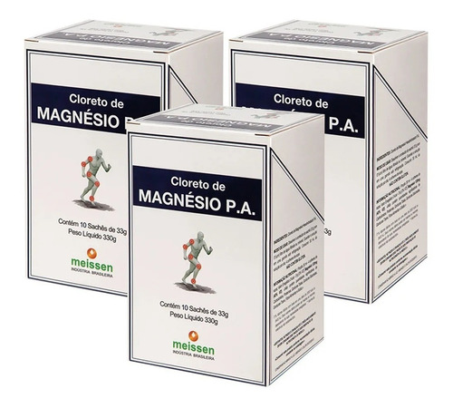 3x Cloreto De Magnésio Pa Caixa C/ 10 Sachê De 33g - Meissen