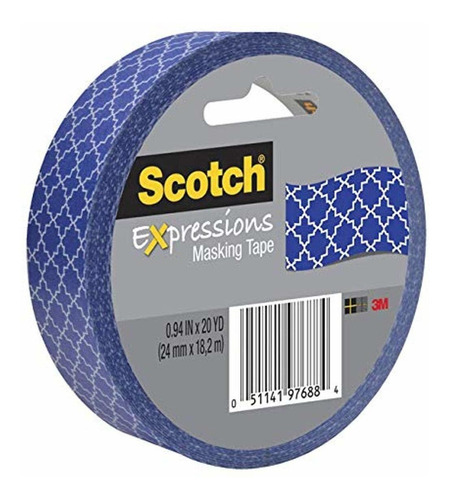 Scotch Expresion 94  X 20 Yards Rosa Azul Geometrica 4