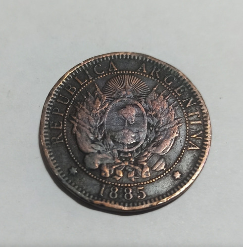 Moneda 2 Centavos Patacon Cobre 1885 - Numismatica