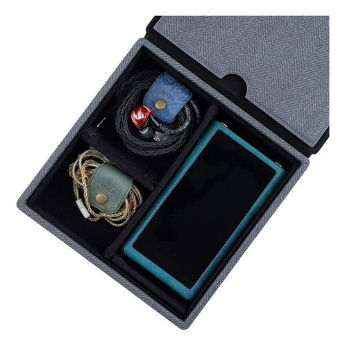 Miter Case Para 4 Auriculares Iem, Caja Dura Hecha A Mano De