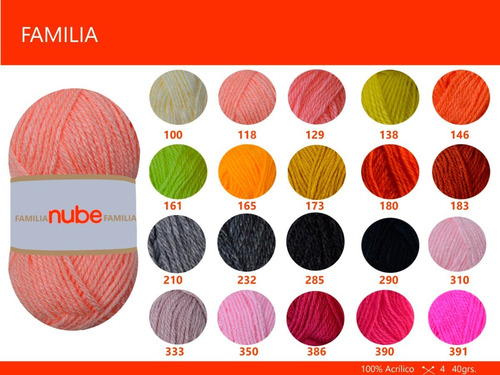 Imagen 2 de 5 de Hilado Nube Familia X 5 Ovillos - 200 Gr. Por Color
