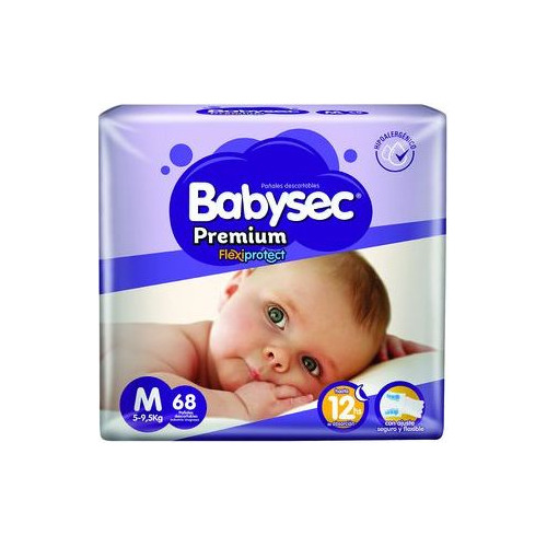 Pañales Babysec Premium M 68 Unidades Universo Binario