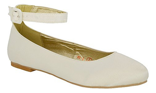 Essex Glam Mujeres Ivory Satin Ankle Strap B06x912spz_190324