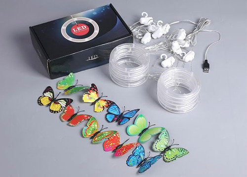 Cortina Sdourmable Butterfly String Light 3m 50led Usb Fairy