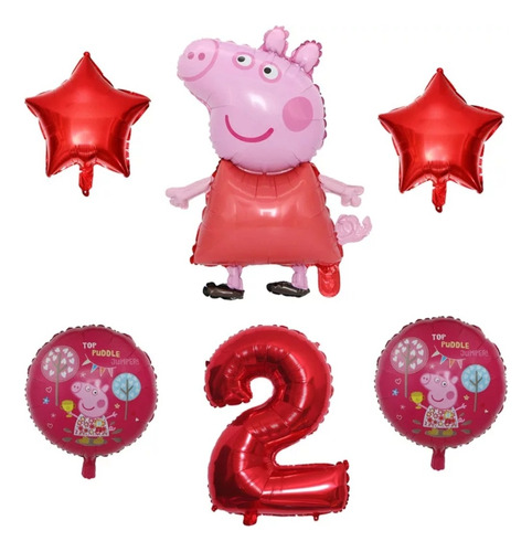 Globos De Peppa Roja