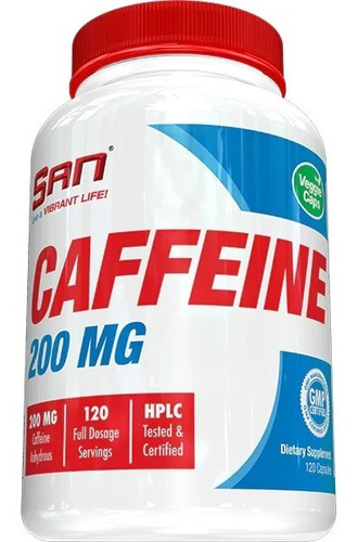Cafeína 200mg 120 Caps. Importada Usa_san Nutrition