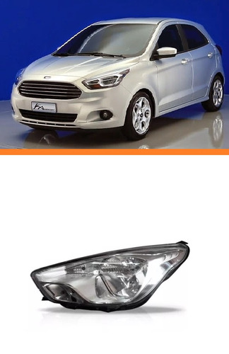 Farol Ford Ka 2015 2016 2017 2018 Cromado Esquerdo