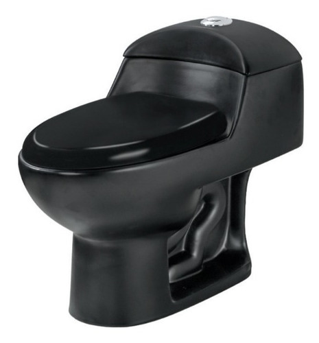 Sanitario Negro Wc Onepiece Dual Botón, Asiento Incluido