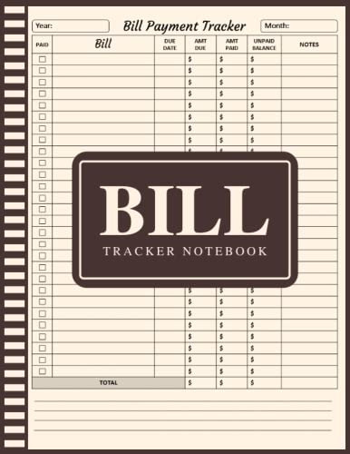 Book : Bill Tracker Notebook Monthly Bill Payment Tracker..