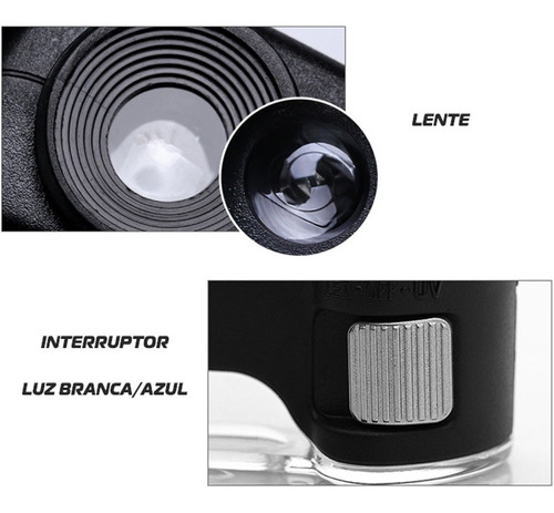 Imagem 7 de 10 de Microscopio Portatil Lupa Celular Zoom 800x Luz Uv E Branca