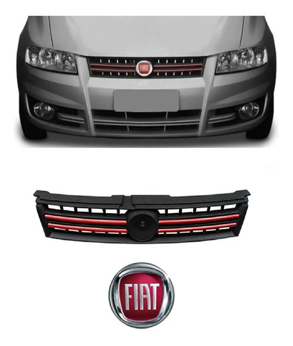 Grade Fiat Stilo Friso Vermelho 2008 2009 2010 2011 Nova