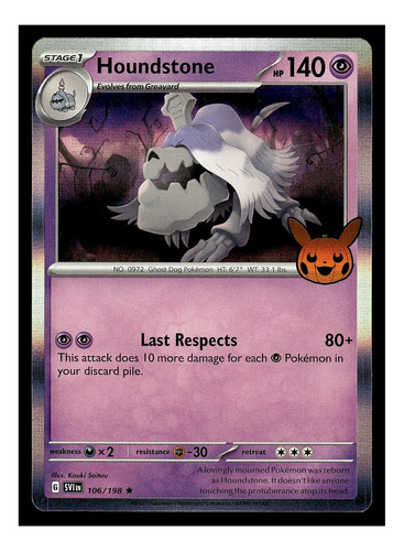 Cartas Pokemon Houndstone Holo Promo Halloween