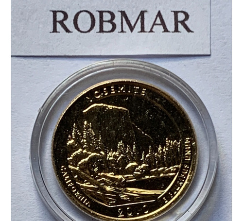 Robmar-usa-quarter Bañado Oro 24k Año 2010-n°3-yosemite