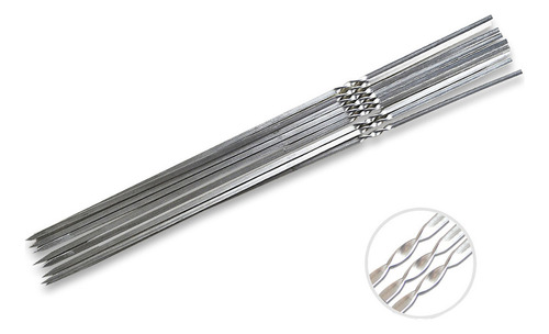Brochetas Para Barbacoa De Acero Inoxidable De 40 Cm, 50 Uni