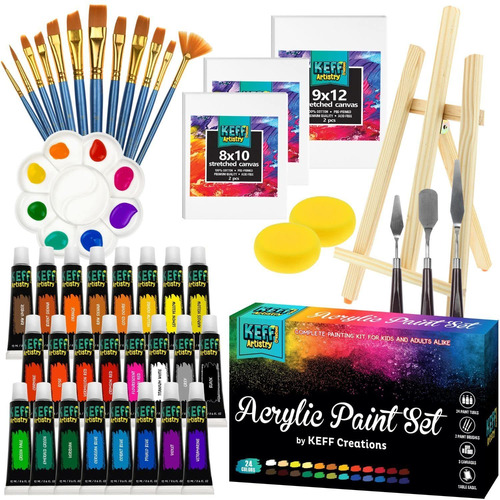 Keff Juego De Pintura Acrílica Para Adultos Y Niños, Kit De