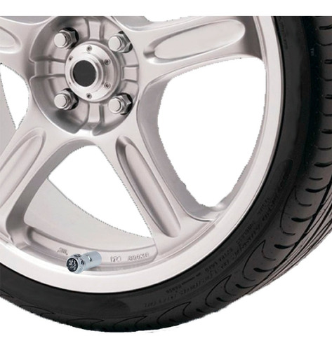 Imagem 8 de 9 de Kit Capa Valvula Bico Pino Pininho Cromado Peugeot Preto