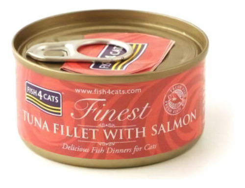 Latas Premium Gato Fish4cats Filete De Atún Con Salmon 70 Gr