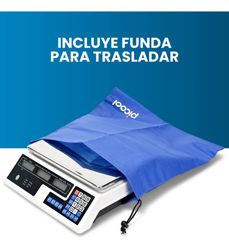 Báscula Comercial Digital 40 Kg Recargable Tecla Tara