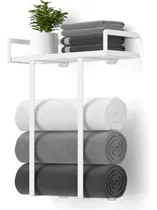 Comprar Soporte De Toallas Montado En Pared Con Estante De Madera